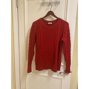 Old Navy Red Cable Knit Pullover Sweater Ladies Size Large (12-14)